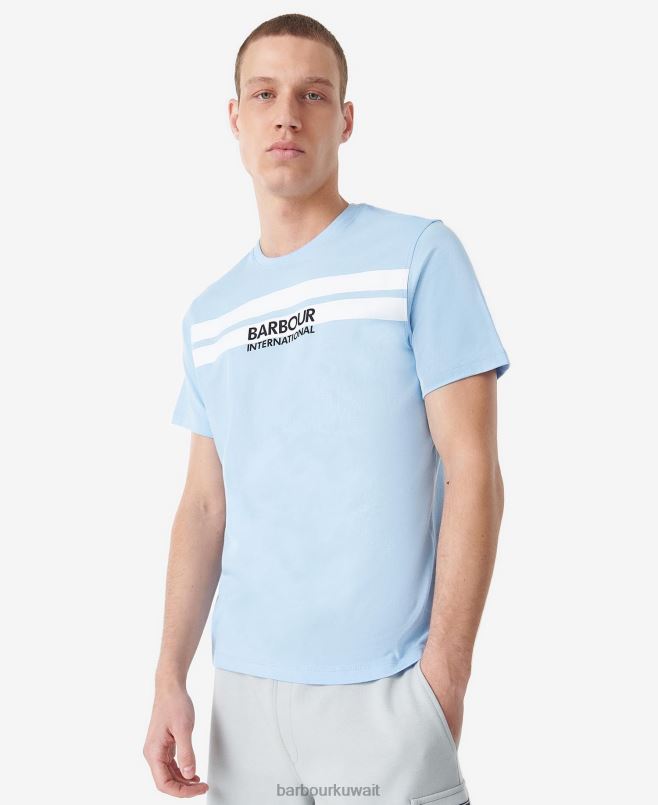 Barbour رجال تي شيرت مرتفع H2VVL873 ملابس تلاشى الأزرق