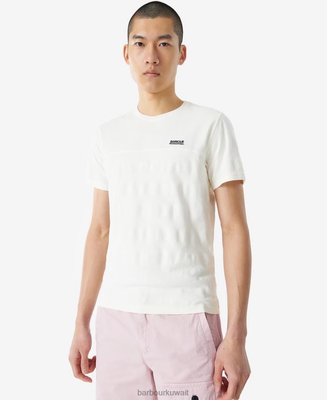 Barbour رجال تي شيرت سيرج H2VVL890 ملابس همسة بيضاء