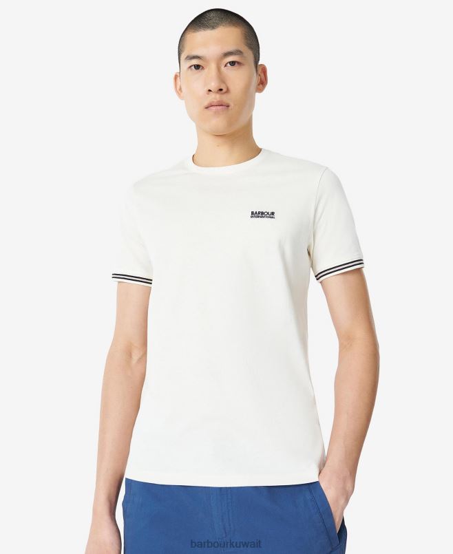 Barbour رجال تي شيرت مقلوب عزم الدوران H2VVL894 ملابس همسة بيضاء