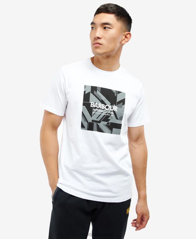 Barbour رجال داروين تي شيرت H2VVL902 ملابس كلاسيكي أبيض