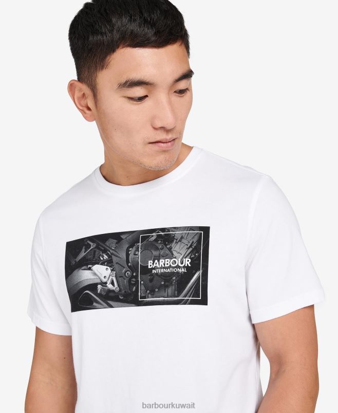 Barbour رجال تي شيرت بطبعة جرافيك H2VVL911 ملابس الأفق الأزرق