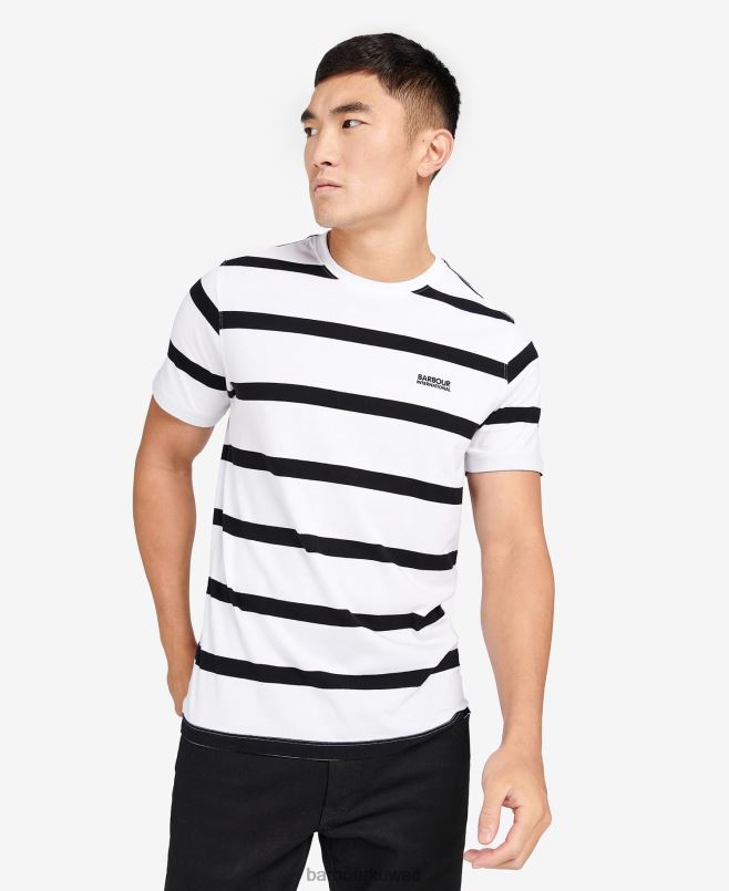 Barbour رجال تي شيرت مخطط كوبين H2VVL913 ملابس الأفق الأزرق