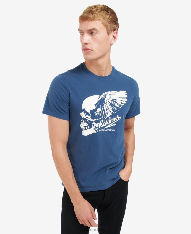 Barbour رجال تي شيرت فانتاج بطبعة جرافيك H2VVL929 ملابس سباق الخضراء