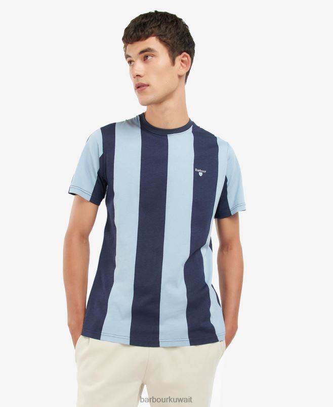 Barbour رجال تي شيرت مخطط أوزبورن H2VVL945 ملابس ملح وردي