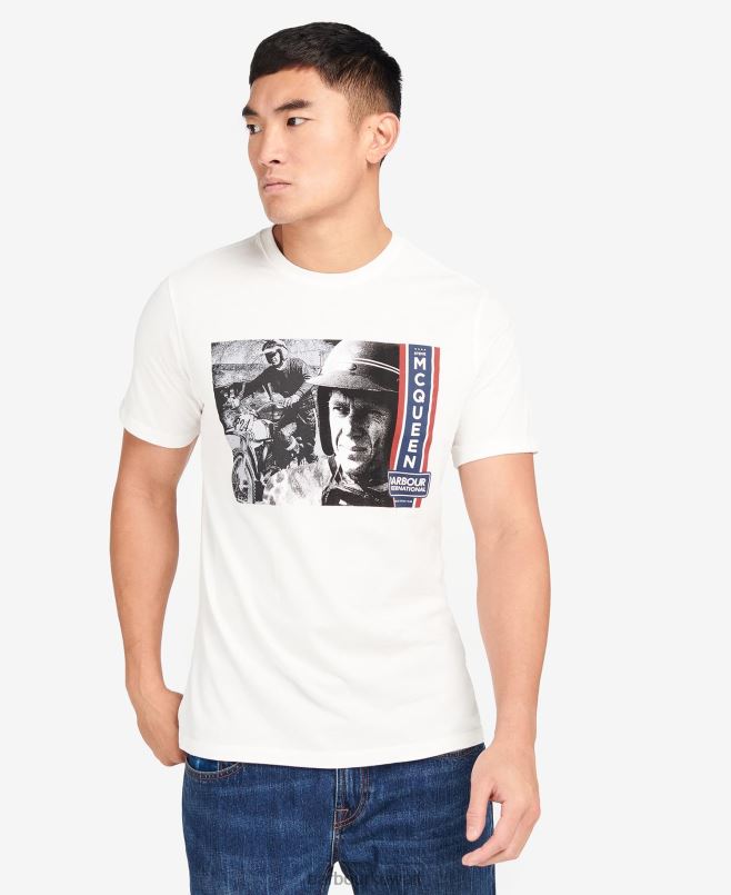 Barbour رجال تي شيرت بطبعة هاريس H2VVL969 ملابس سماء شاحبة