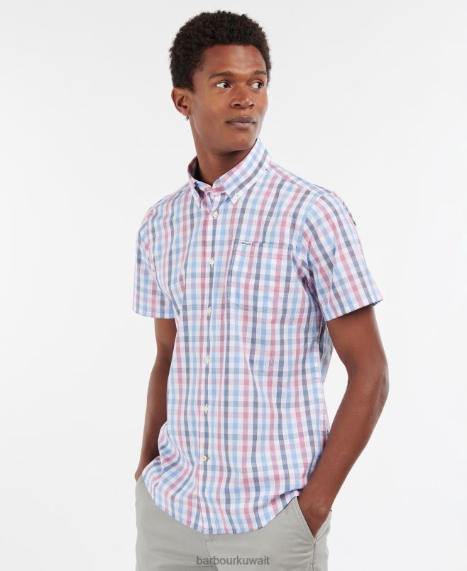 Barbour رجال Longstone كم قصير مفصل H2VVL412 ملابس السماء الزرقاء