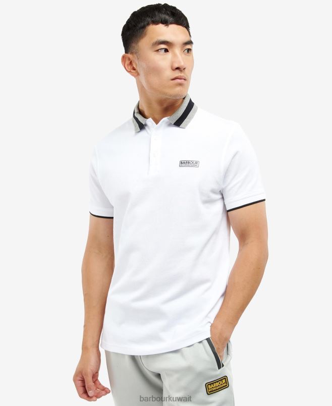 Barbour رجال قميص بولو aintree H2VVL731 ملابس أبيض
