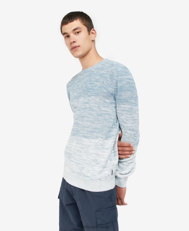 Barbour رجال brading أومبير محبوك طاقم الرقبة الطائر H2VVL1123 ملابس مسحوق أزرق