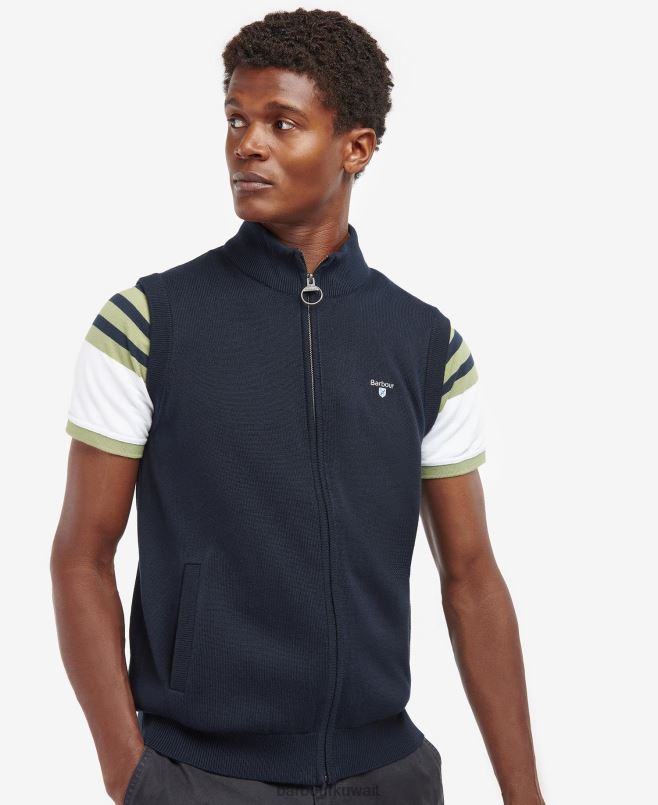 Barbour رجال سترة محبوكة dawdon H2VVL282 ملابس الكلاسيكية البحرية