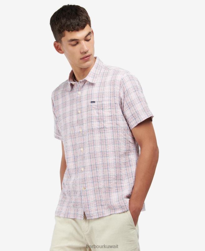 Barbour رجال deanhill قميص صيفي بأكمام قصيرة H2VVL498 ملابس الوردي الكلاسيكي