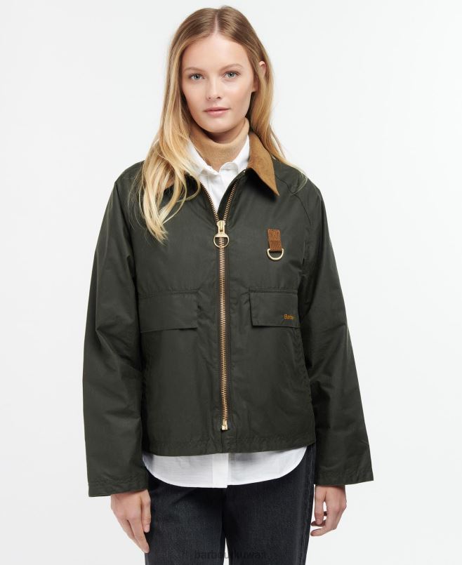 Barbour نحيف سترة مشمع eddleston H2VVL1367 ملابس أرشيف زيتون / عتيق