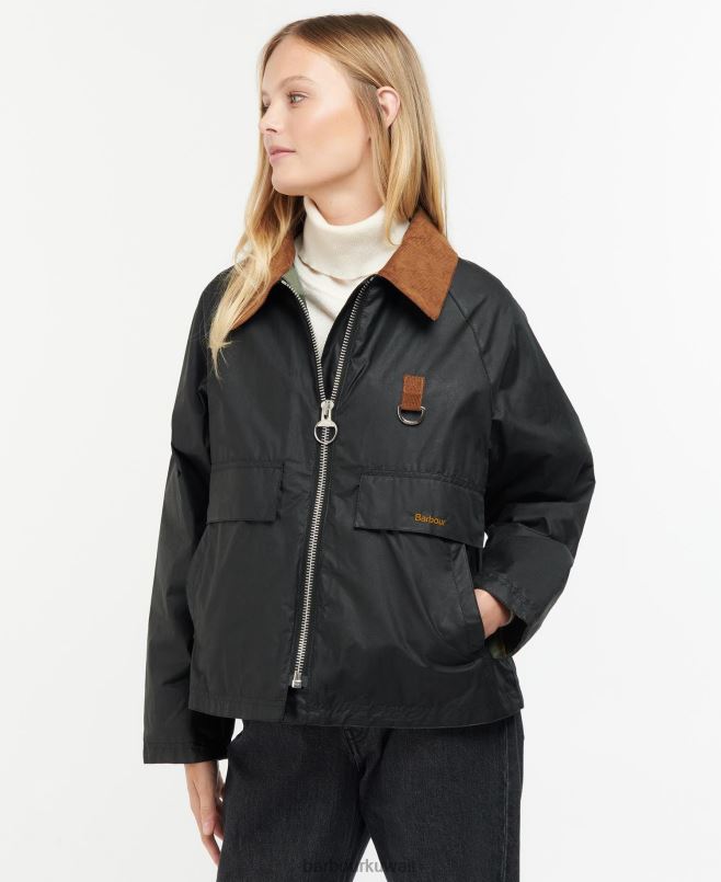 Barbour نحيف سترة مشمع eddleston H2VVL1383 ملابس أرشيف زيتون / عتيق