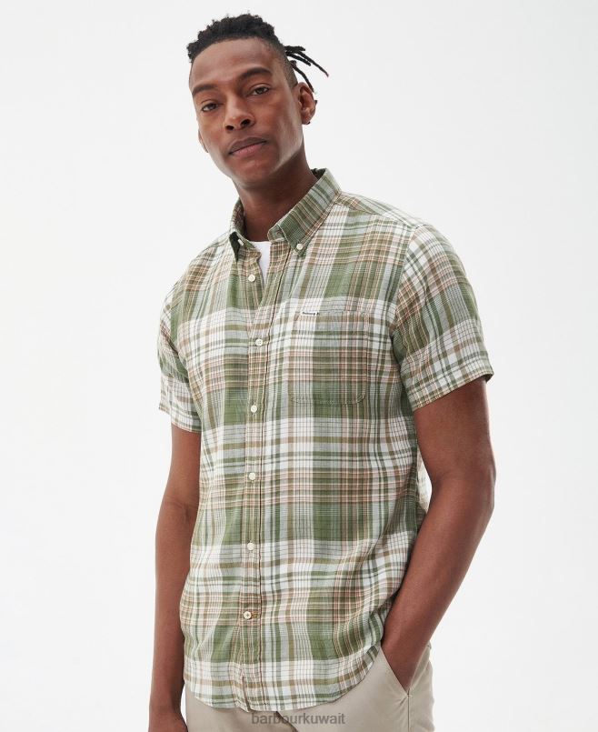 Barbour رجال قميص ellerburn مفصل H2VVL404 ملابس كلاسيكي أبيض