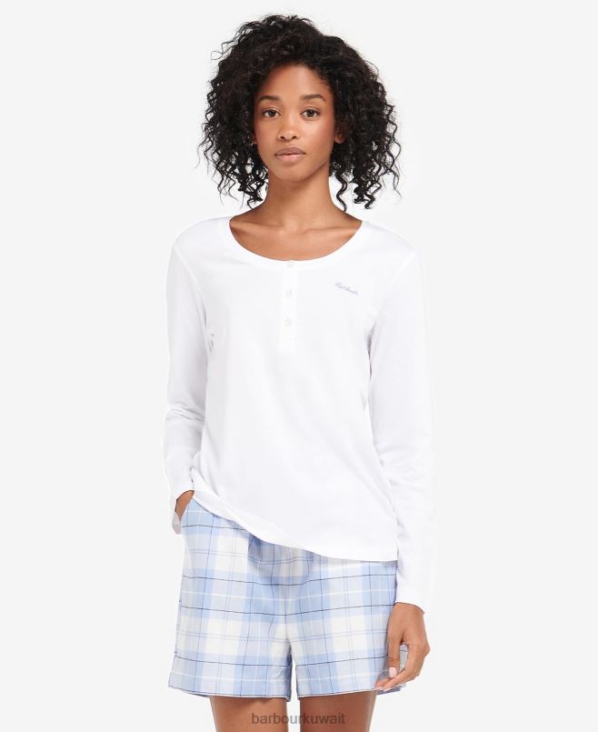 Barbour نحيف مجموعة etta henley pj H2VVL2039 ملابس lt غراي مارل