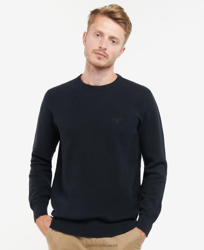 Barbour رجال fleming محبوك البلوز طاقم الرقبة H2VVL1127 ملابس مغسول باللون الأزرق