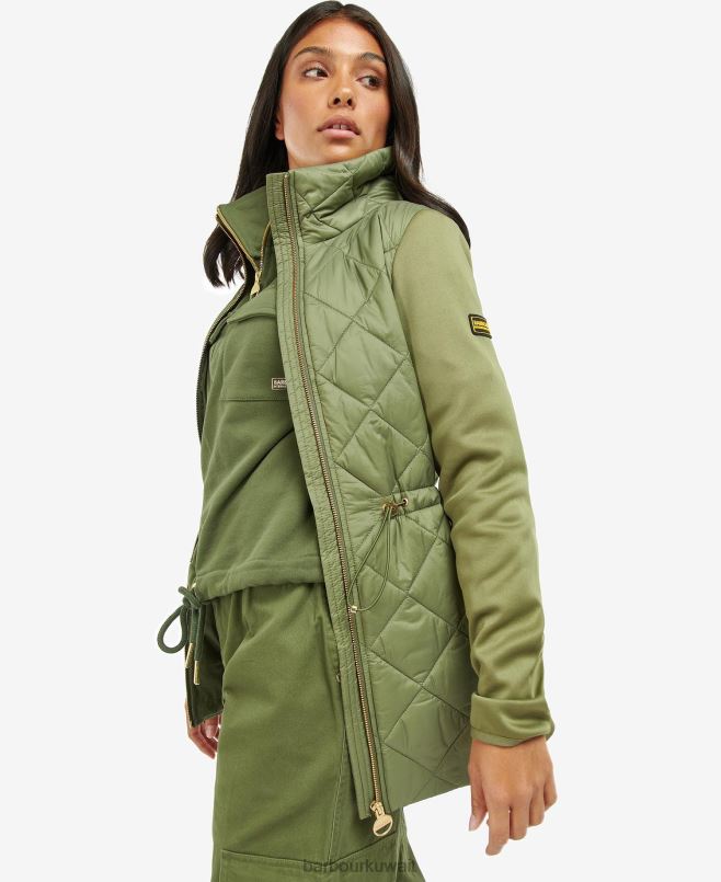 Barbour نحيف جاكيت مبطن jensons H2VVL1491 ملابس منتصف الليل الأخضر