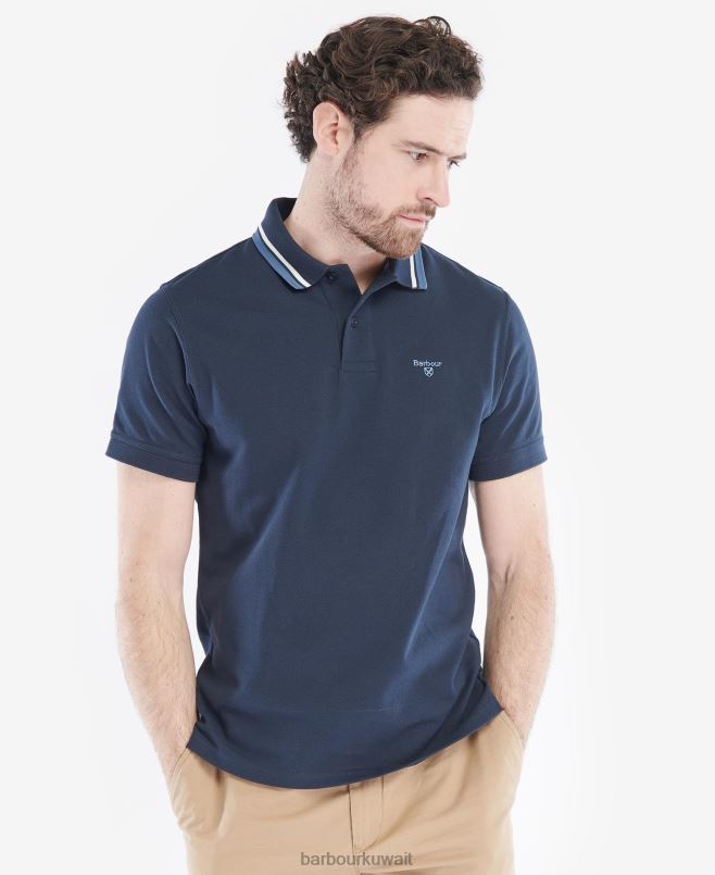 Barbour رجال قميص بولو otterburn H2VVL539 ملابس أبيض