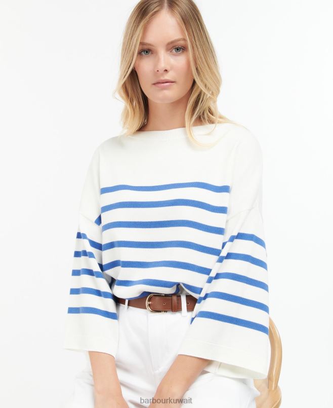 Barbour نحيف renfew محبوك أعلى H2VVL1948 ملابس كاليكو / بلوبيل