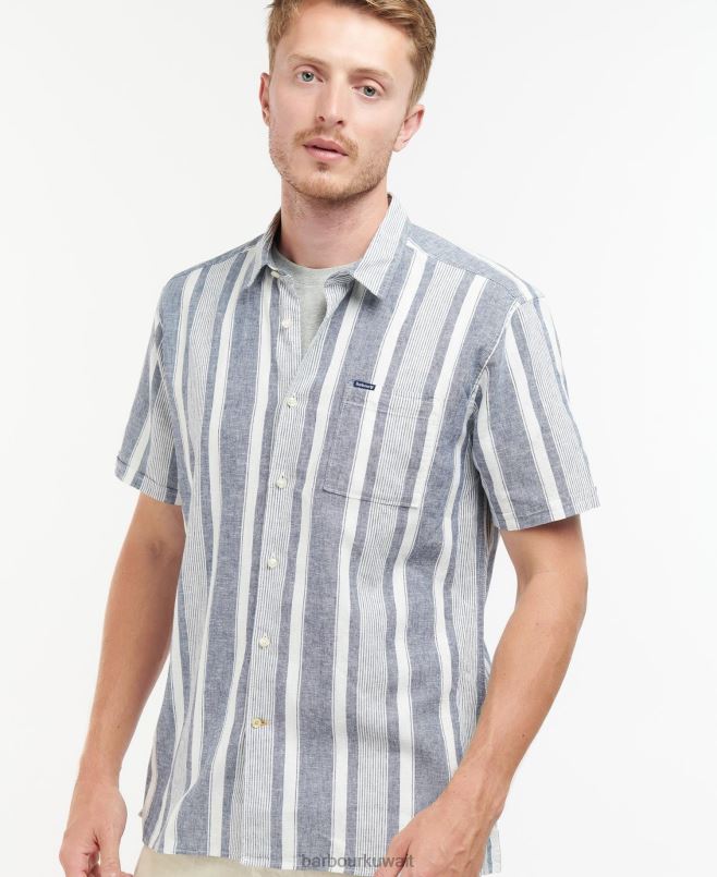 Barbour رجال قميص thewles العادي H2VVL511 ملابس الكلاسيكية البحرية