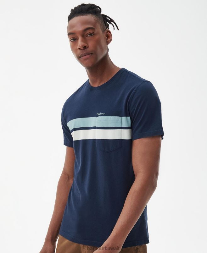 Barbour رجال tindale تي شيرت H2VVL811 ملابس كلاسيكي أبيض