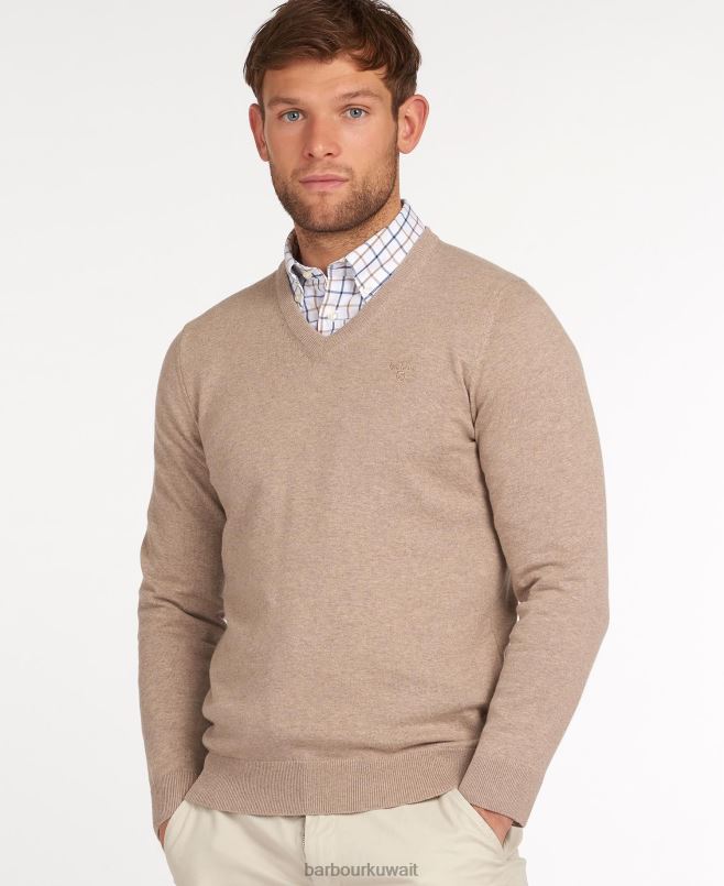 Barbour رجال كنزة بياقة على شكل حرف v من القطن بيما H2VVL1091 ملابس كوبالايت مارل