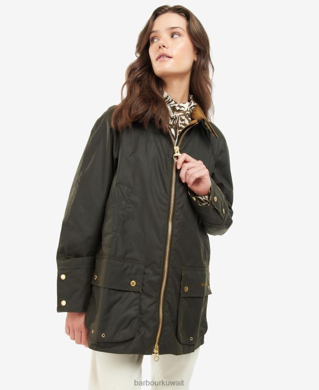 Barbour x House of Hackney نحيف سترة الشمع هاندلي H2VVL1386 ملابس زيتون / إكوس / كاكاو