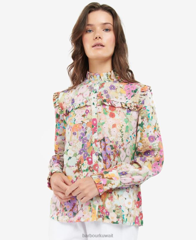 Barbour x House of Hackney نحيف قميص بالكوم H2VVL1635 ملابس ربيع Hollyhocks