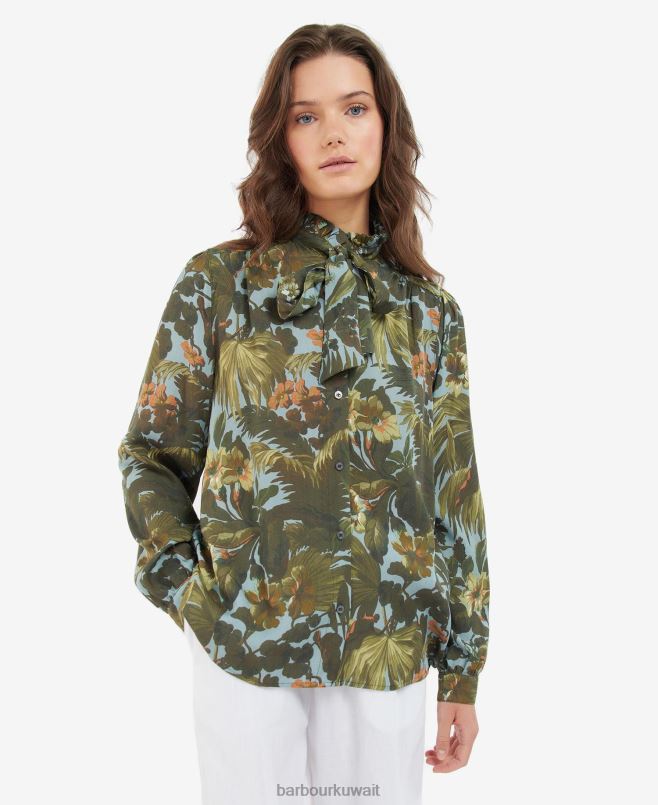 Barbour x House of Hackney نحيف قميص بوهيميا H2VVL1640 ملابس limerence / السماء