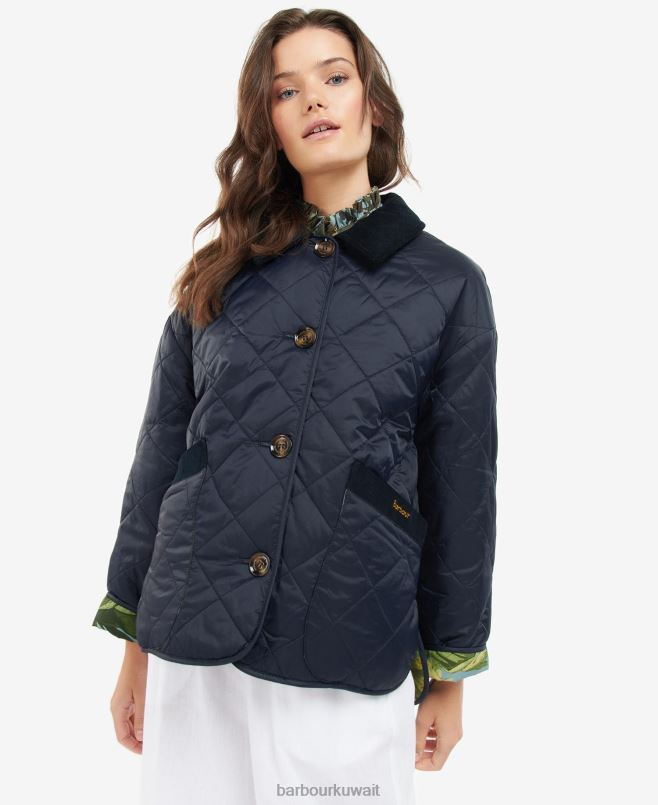 Barbour x House of Hackney نحيف سترة مبطن بوجهين gransden H2VVL1432 ملابس البحرية الداكنة / ليمرينسي / السماء