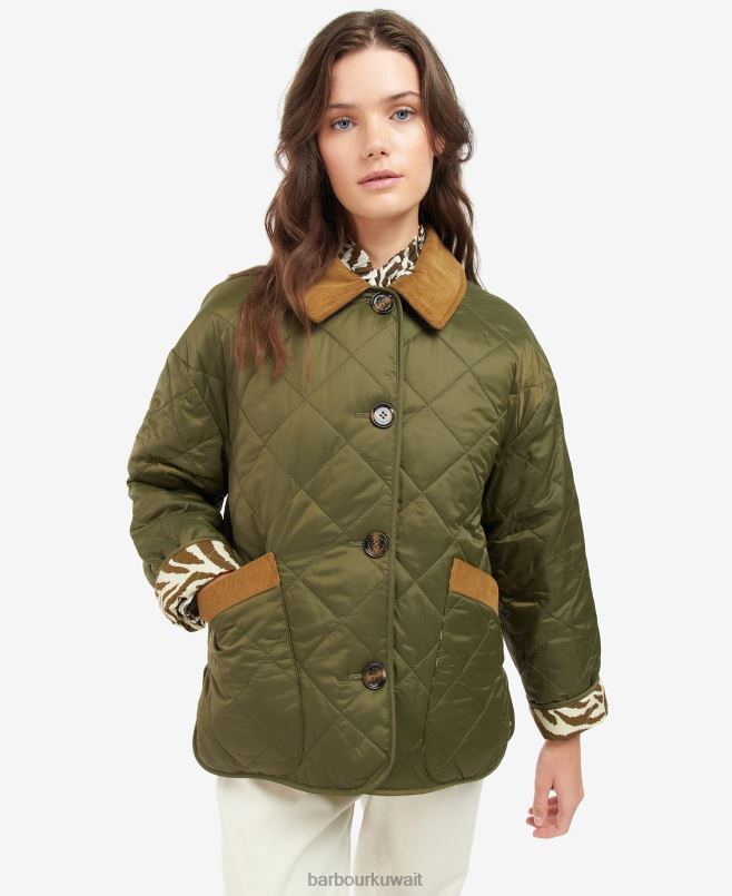 Barbour x House of Hackney نحيف سترة مبطن بوجهين gransden H2VVL1461 ملابس البحرية الداكنة / ليمرينسي / السماء
